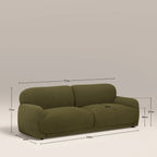 Cloud 3 Seater Sofa | Moss Green Sustainable Mohair Velvet