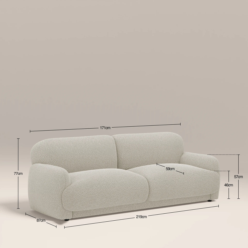 Cloud 3 Seater Sofa | Speckled Stone Sustainable Boucle