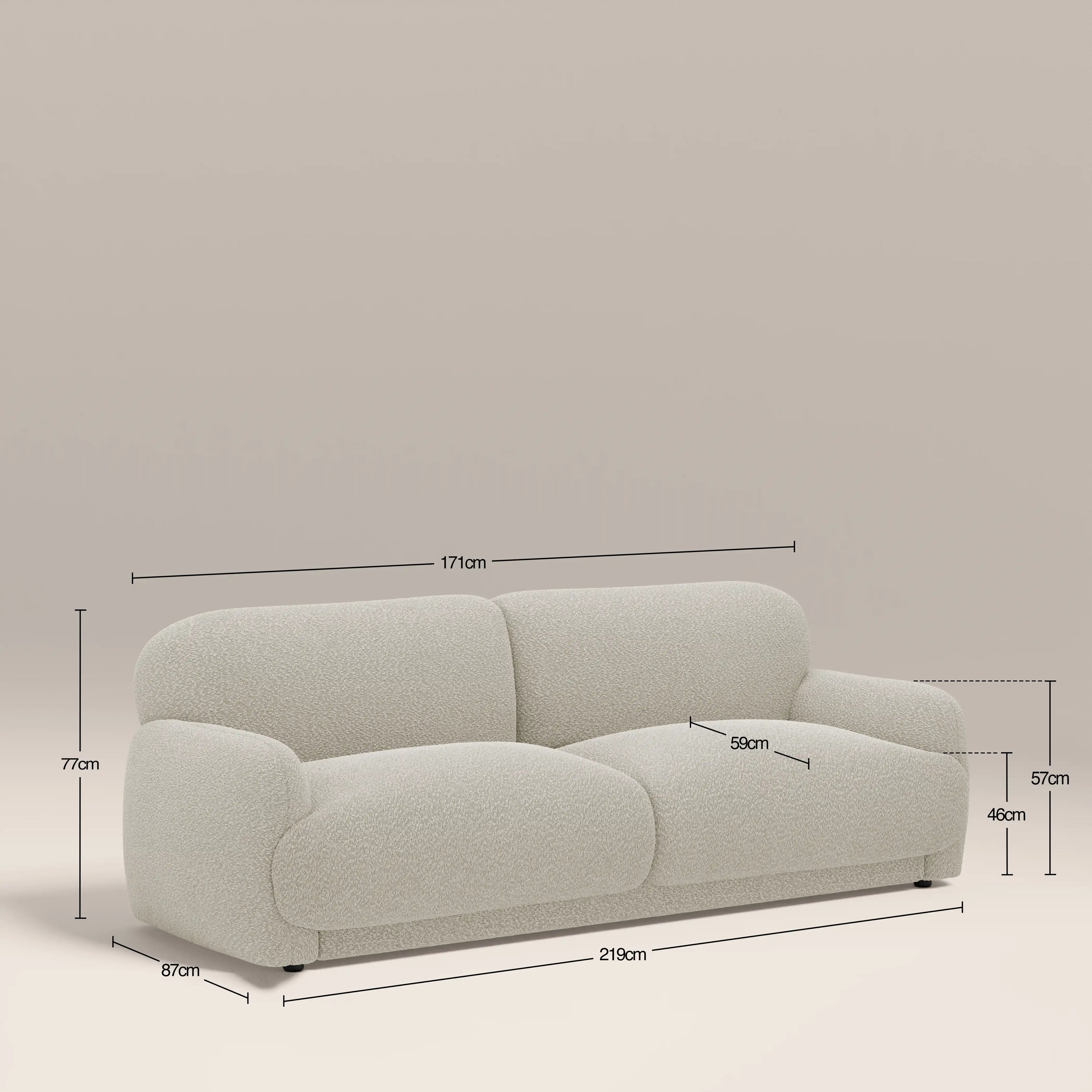 Cloud 3 Seater Sofa | Speckled Stone Sustainable Boucle