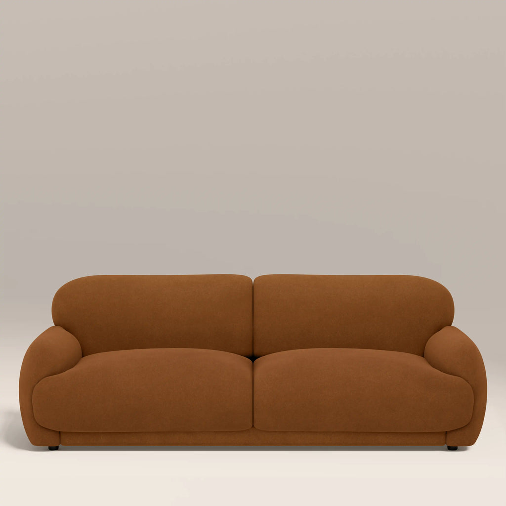 Cloud 3 Seater Sofa | Caramel Brown Sustainable Mohair Velvet