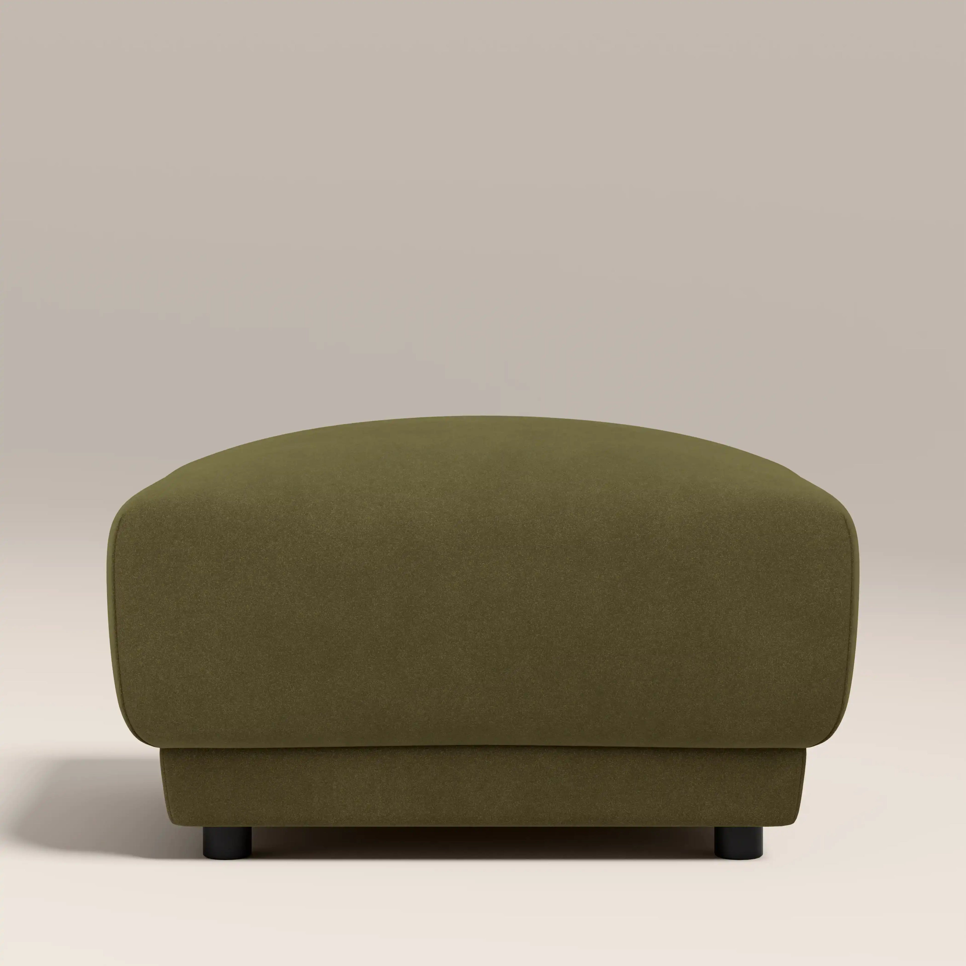Cloud Footstool | Moss Green Sustainable Mohair Velvet