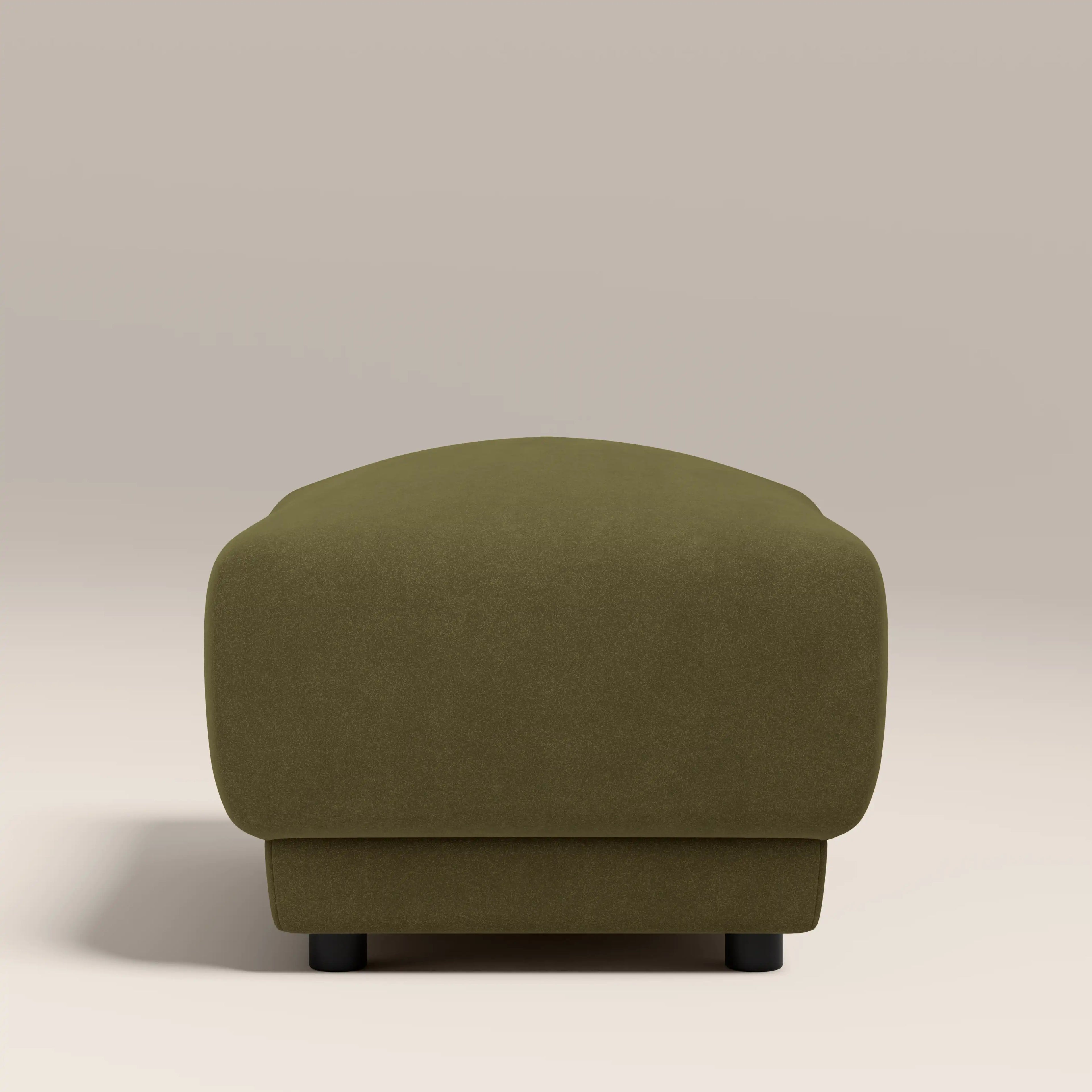 Cloud Footstool | Moss Green Sustainable Mohair Velvet