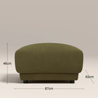 Cloud Footstool | Moss Green Sustainable Mohair Velvet