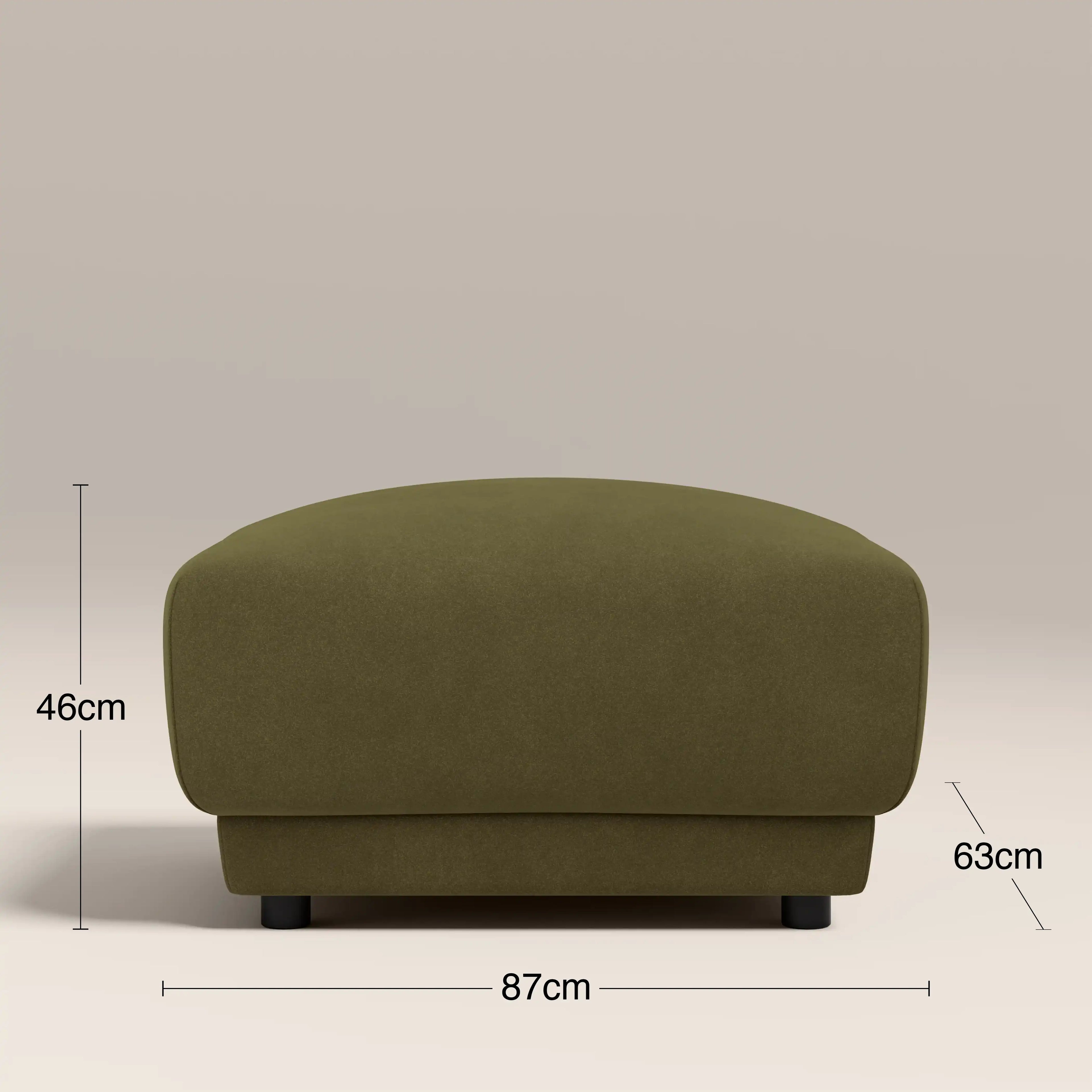 Cloud Footstool | Moss Green Sustainable Mohair Velvet