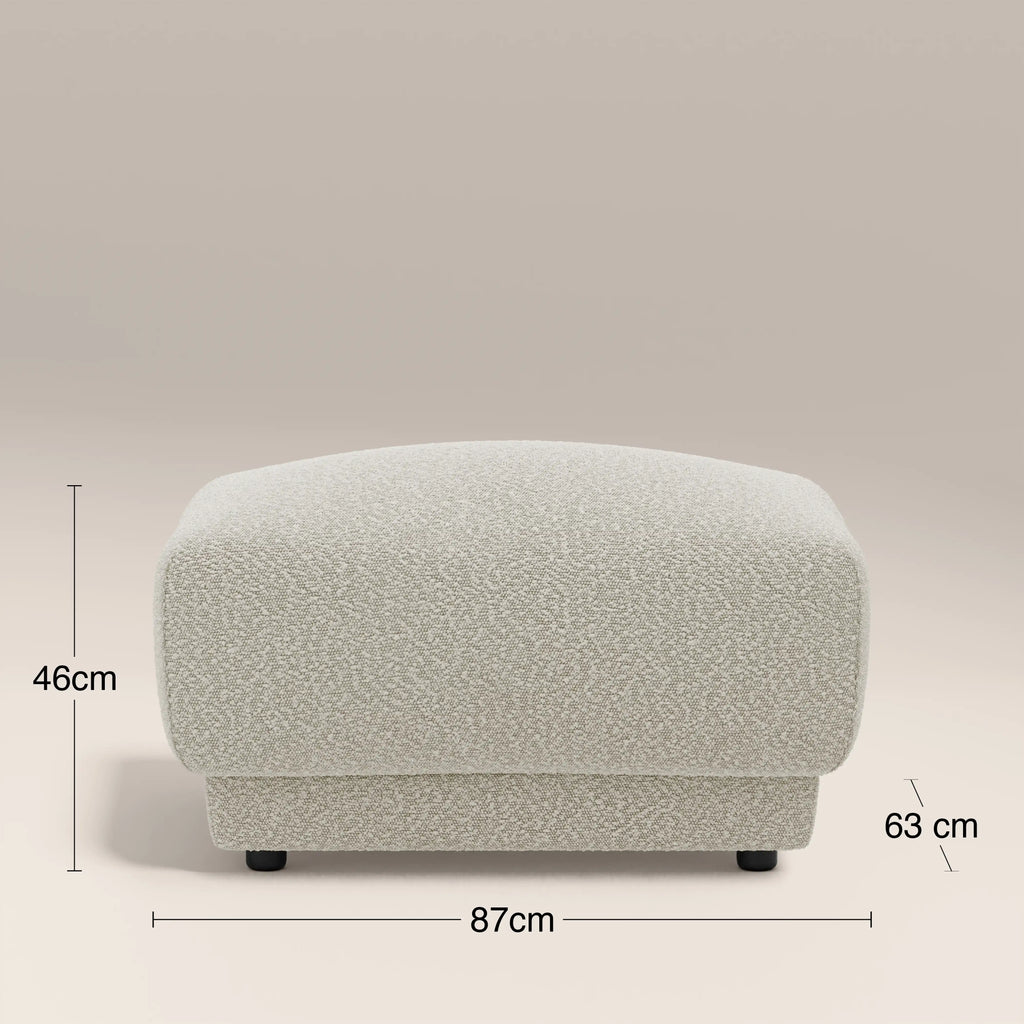 Cloud Footstool | Speckled Stone Sustainable Boucle