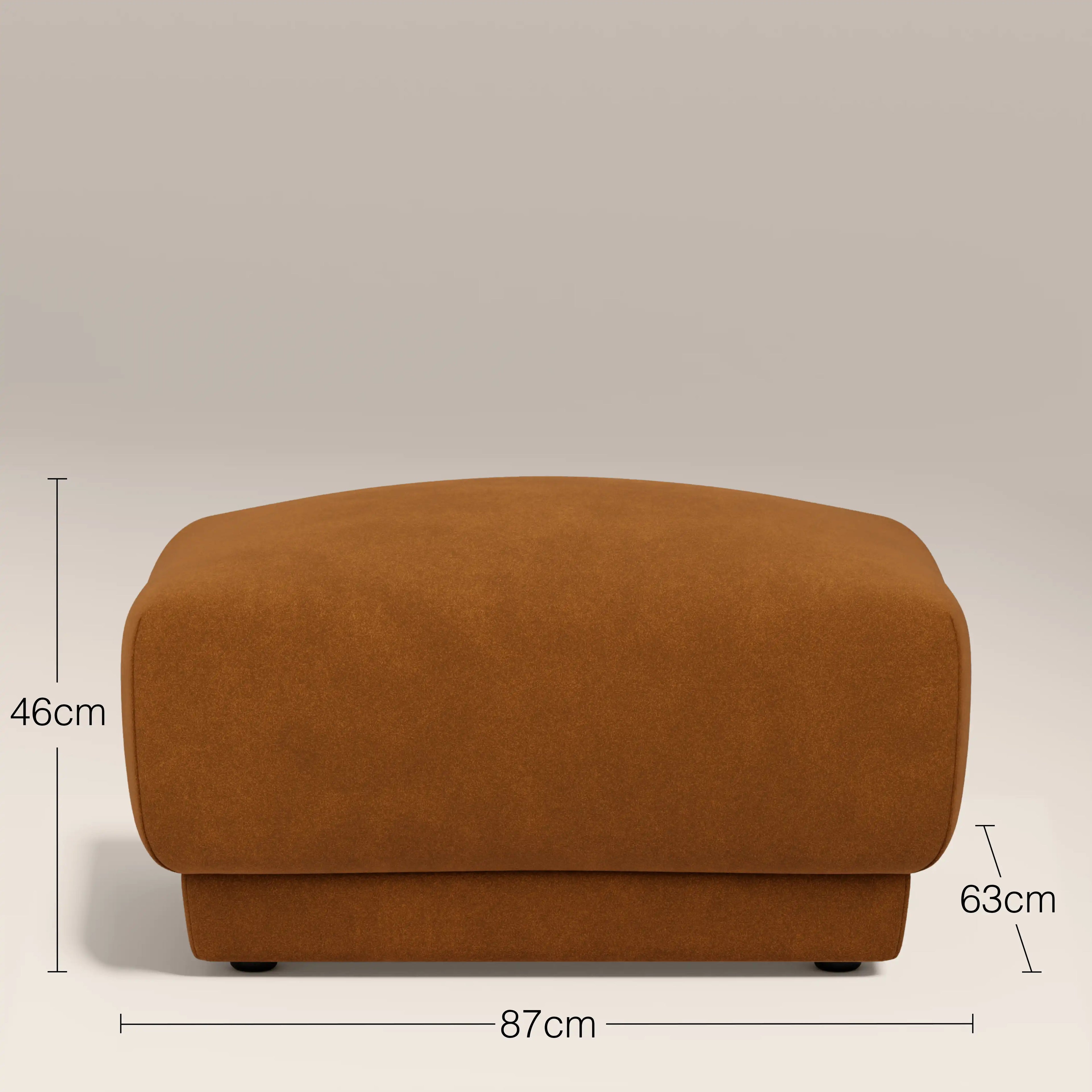 Cloud Footstool | Caramel Brown Sustainable Mohair Velvet
