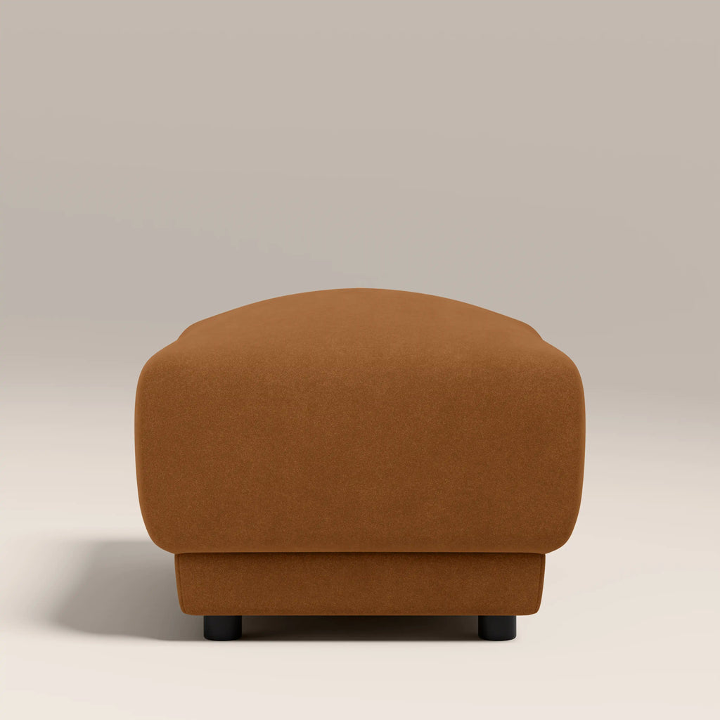 Cloud Footstool | Caramel Brown Sustainable Mohair Velvet