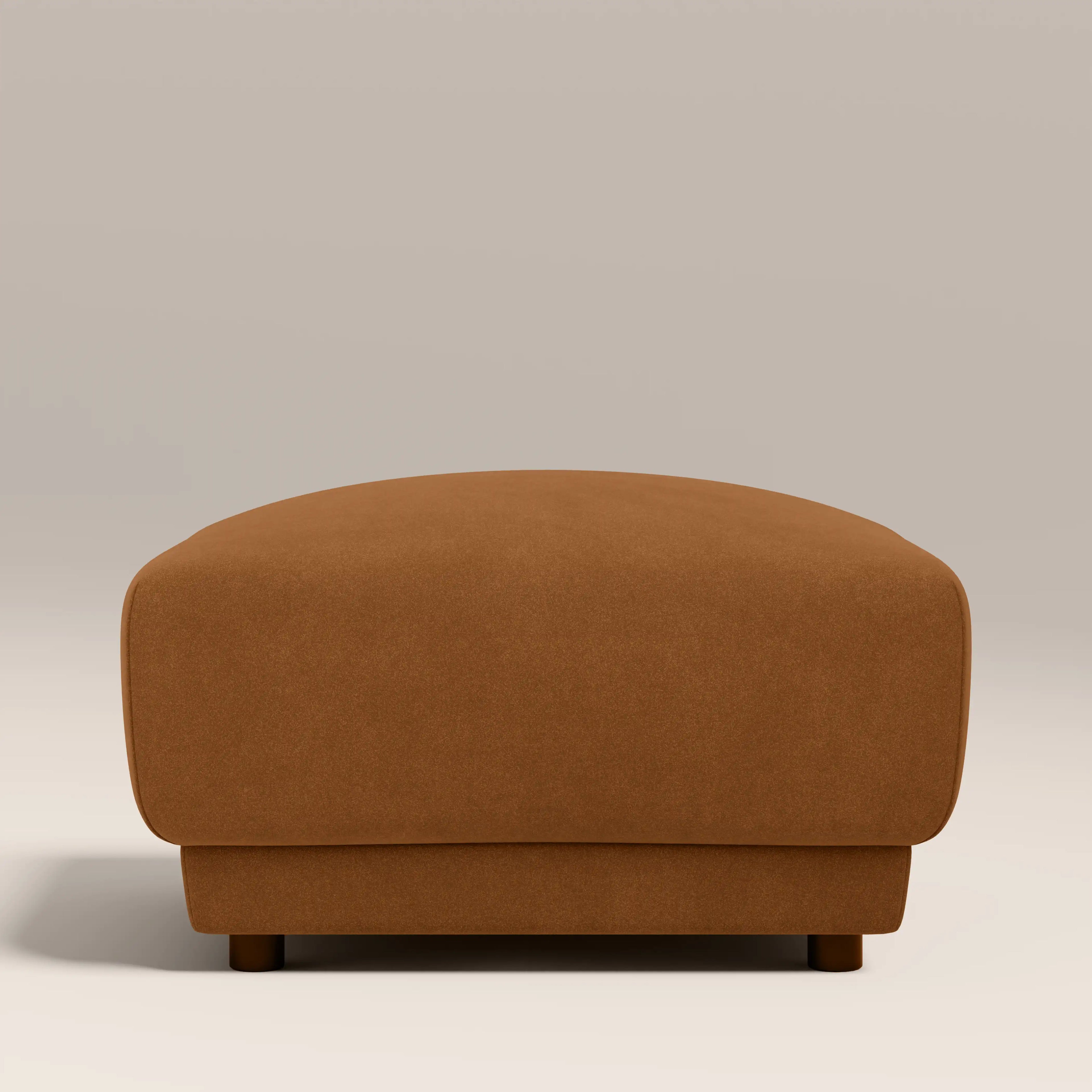 Cloud Footstool | Caramel Brown Sustainable Mohair Velvet