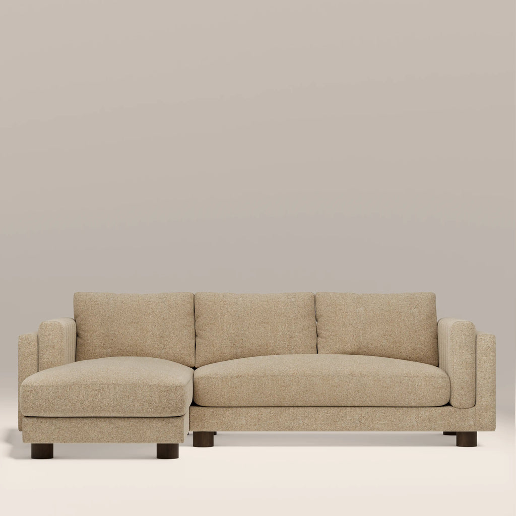 Halton Left Hand Chaise Sofa | Speckled Latte Boucle