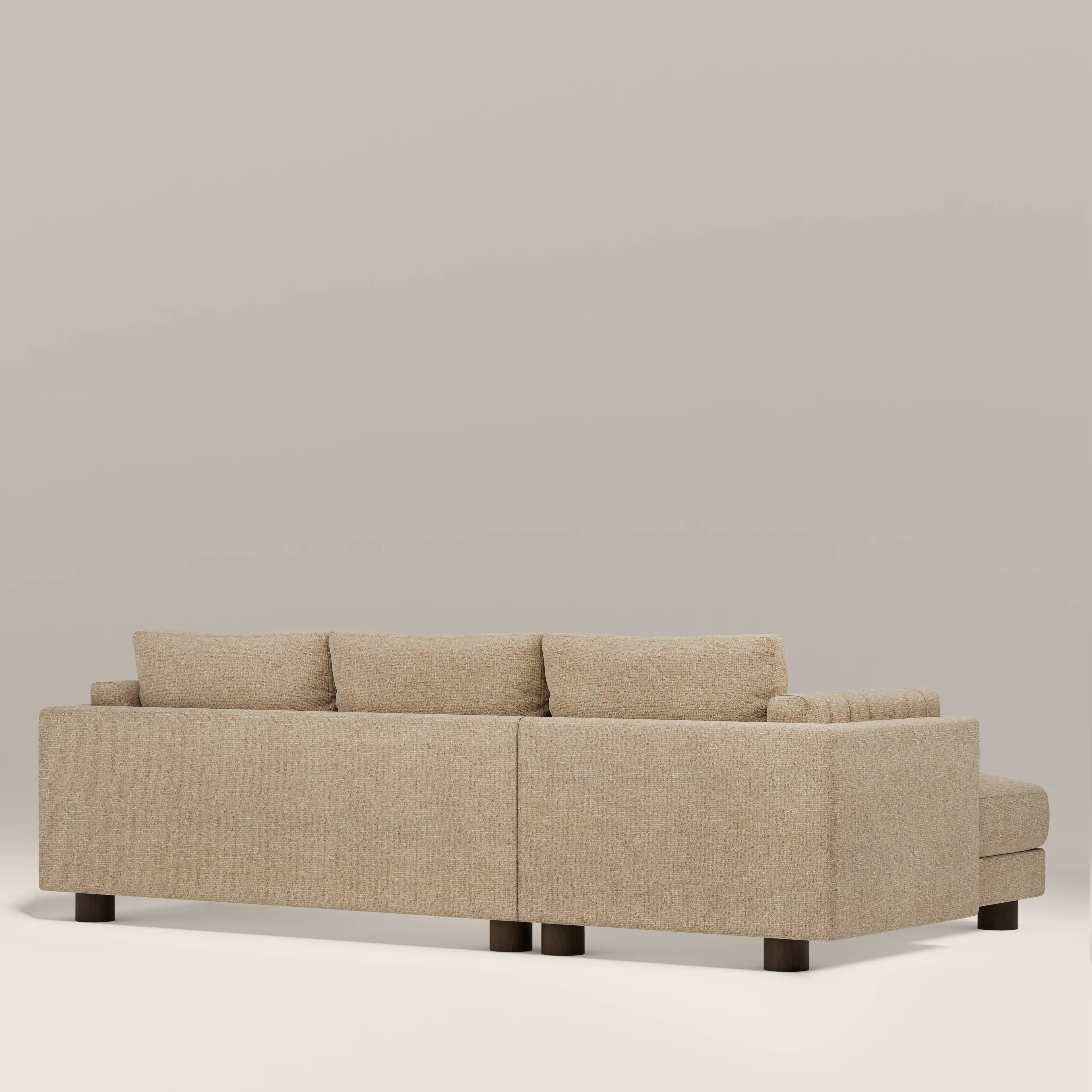 Halton Left Hand Chaise Sofa | Speckled Latte Boucle