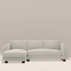 Halton Left Hand Chaise Sofa | Speckled Stone Sustainable Boucle