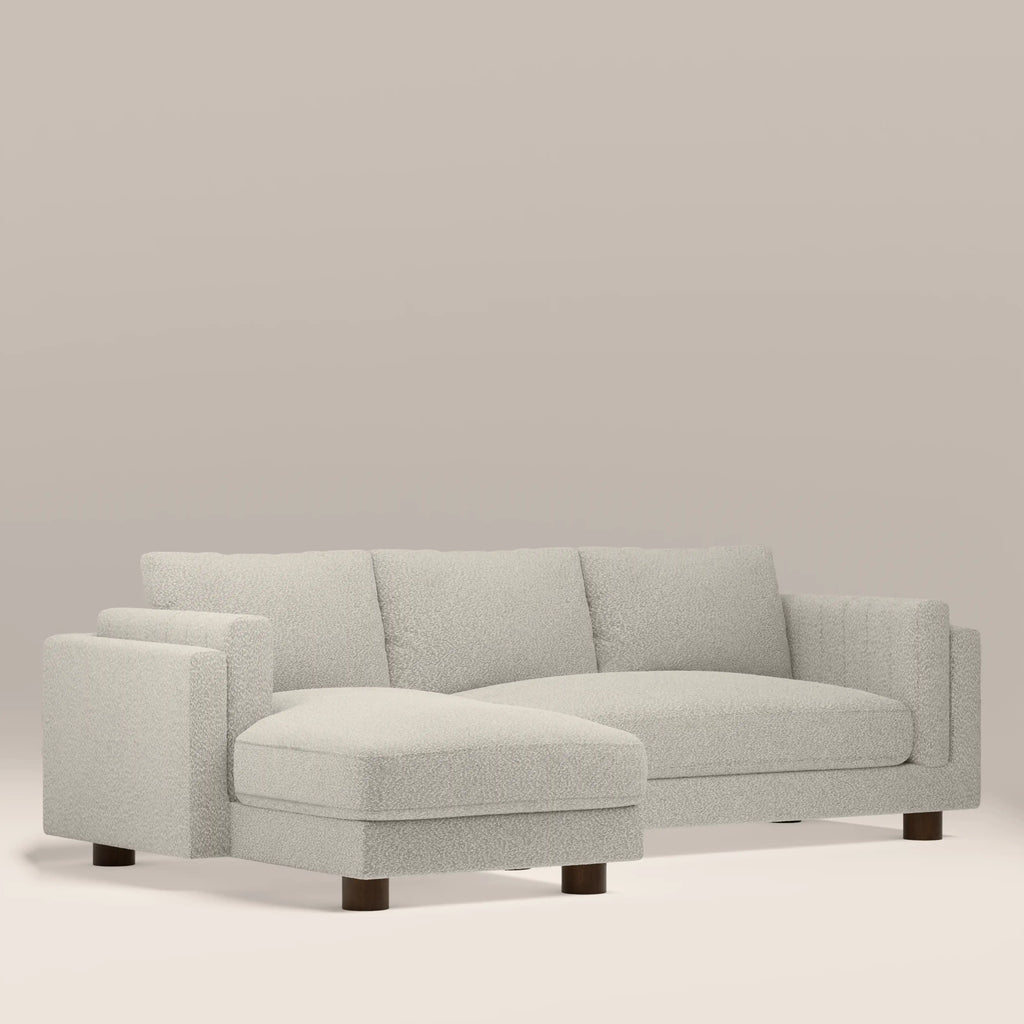 Halton Left Hand Chaise Sofa | Speckled Stone Sustainable Boucle