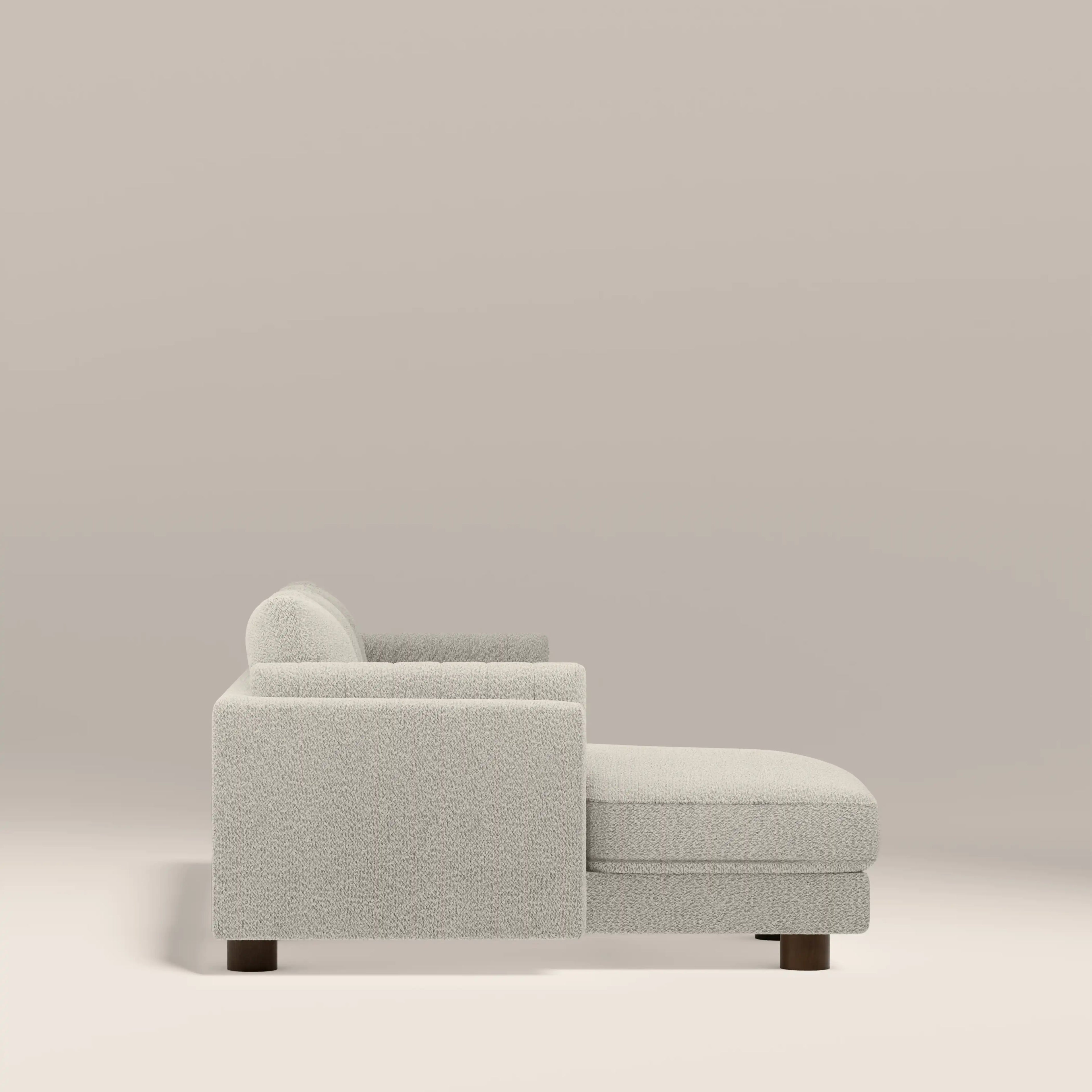 Halton Left Hand Chaise Sofa | Speckled Stone Sustainable Boucle