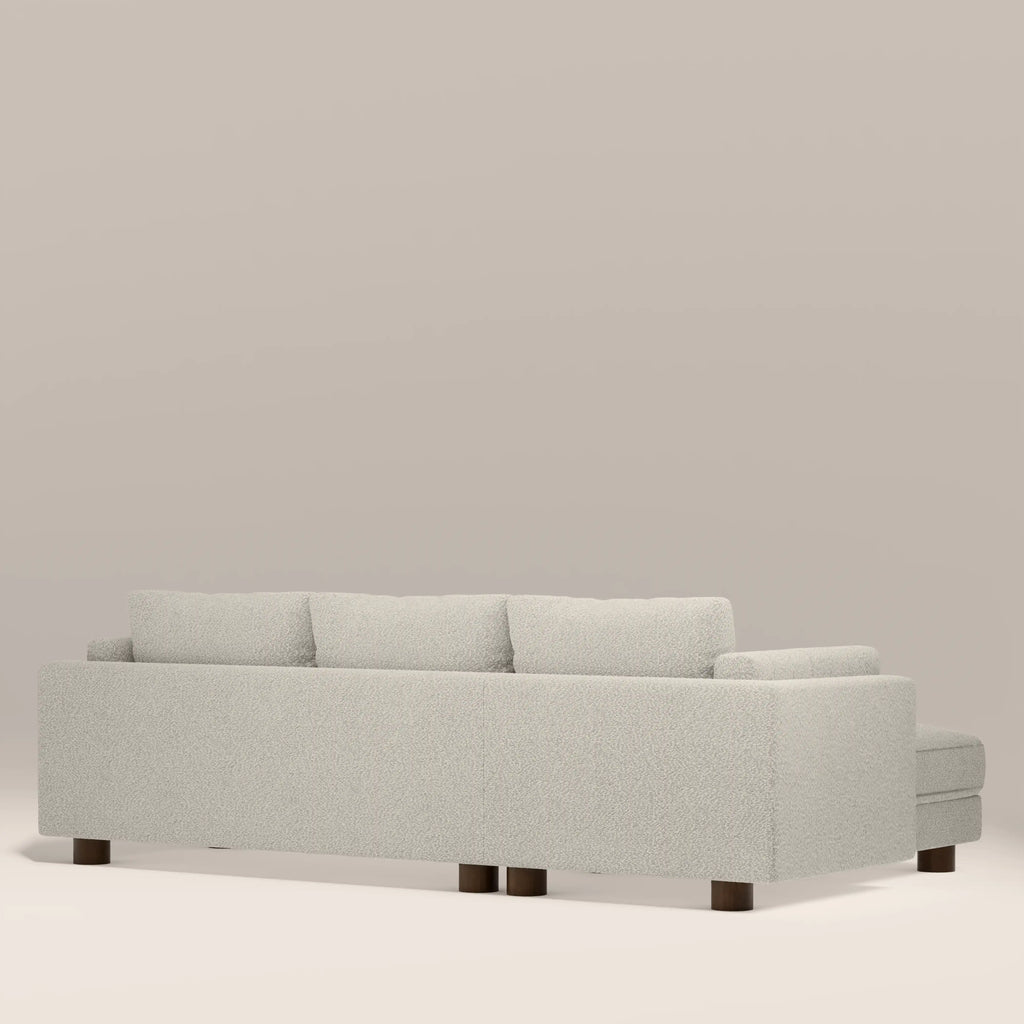 Halton Left Hand Chaise Sofa | Speckled Stone Sustainable Boucle