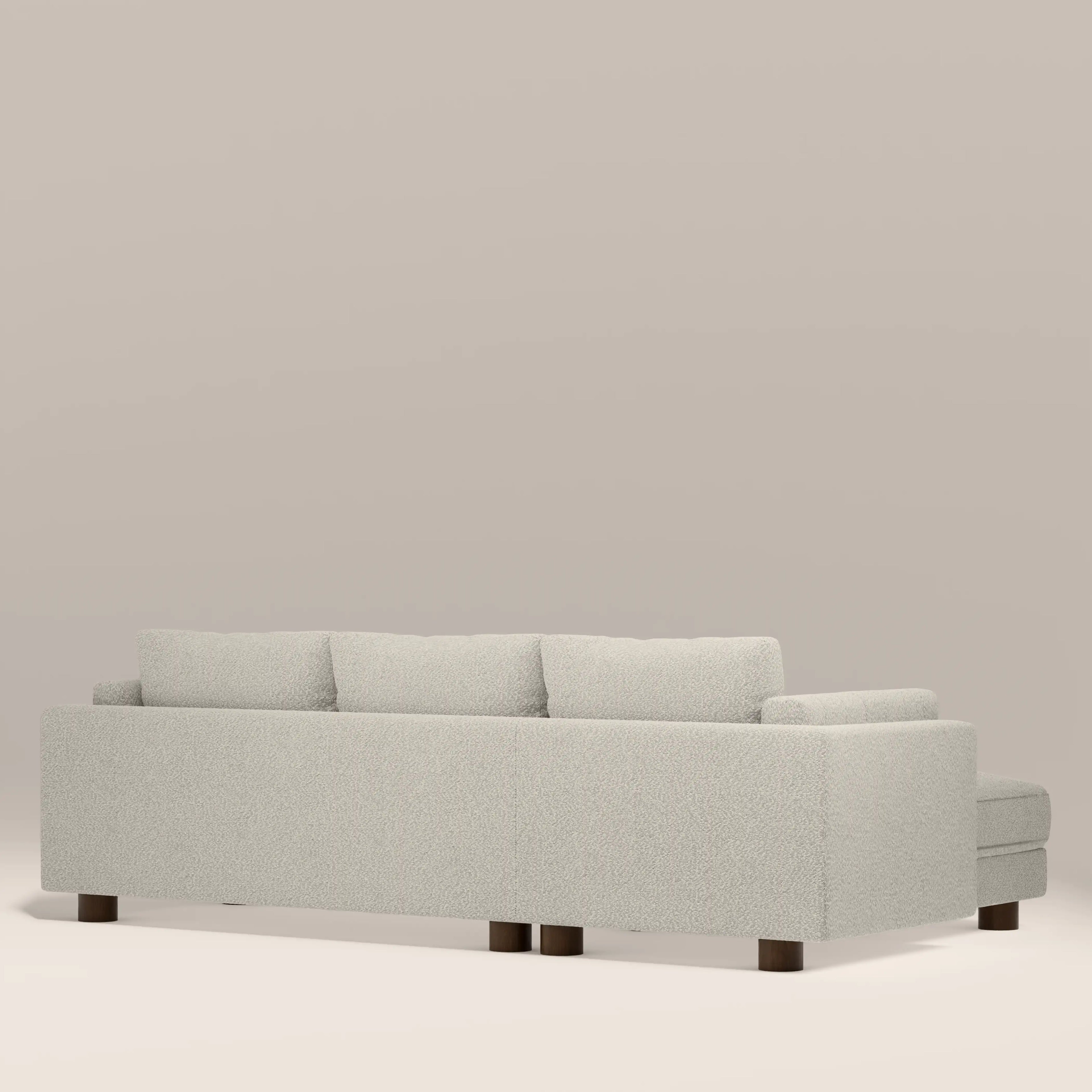 Halton Left Hand Chaise Sofa | Speckled Stone Sustainable Boucle