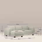 Halton Left Hand Chaise Sofa | Speckled Stone Sustainable Boucle