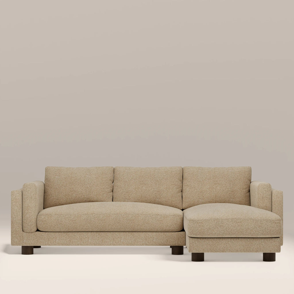 Halton Right Hand Chaise Sofa | Speckled Latte Boucle