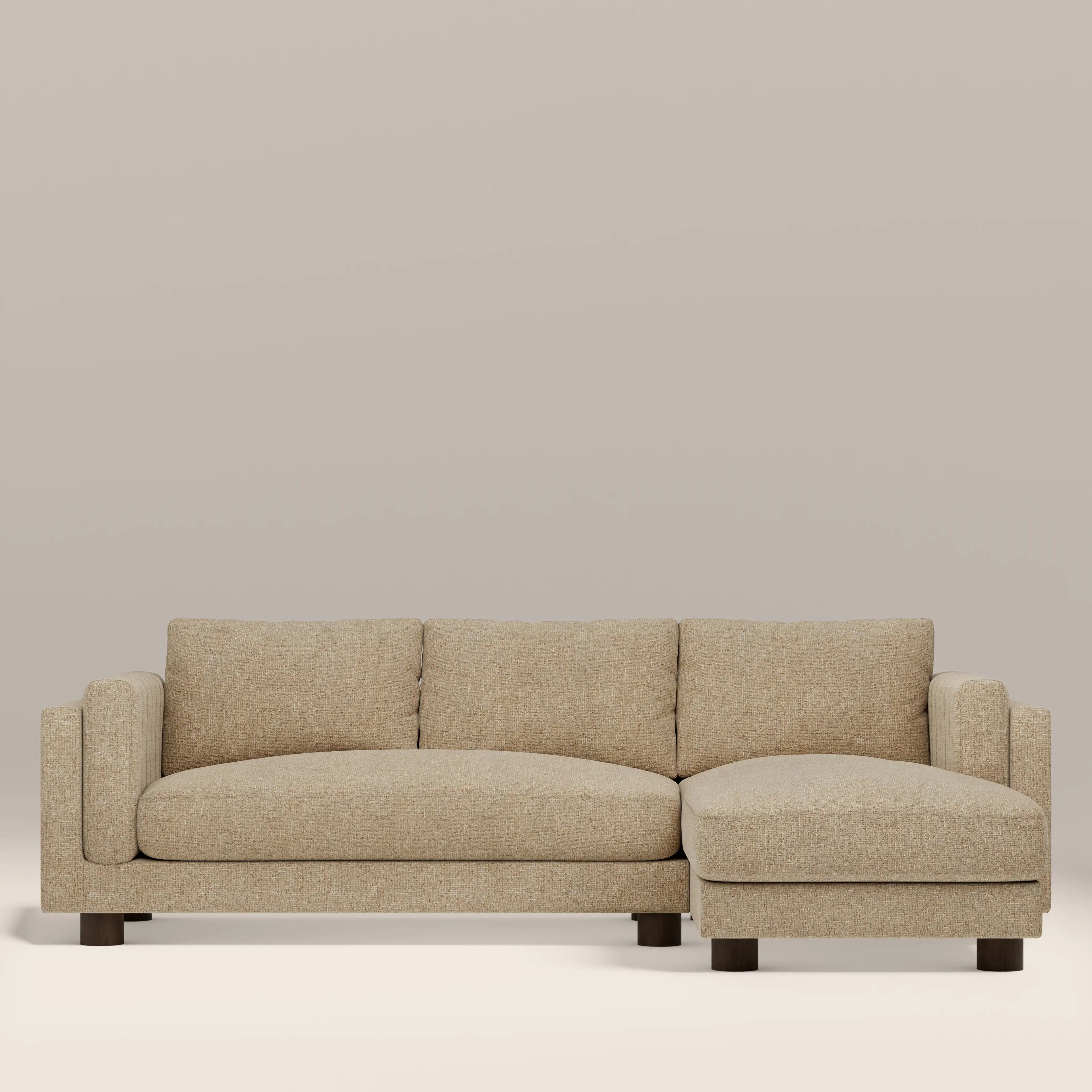 Halton Right Hand Chaise Sofa | Speckled Latte Boucle