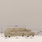 Halton Right Hand Chaise Sofa | Speckled Latte Boucle