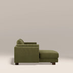 Halton Right Hand Chaise Sofa | Moss Green Sustainable Mohair Velvet