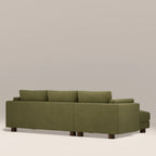 Halton Right Hand Chaise Sofa | Moss Green Sustainable Mohair Velvet