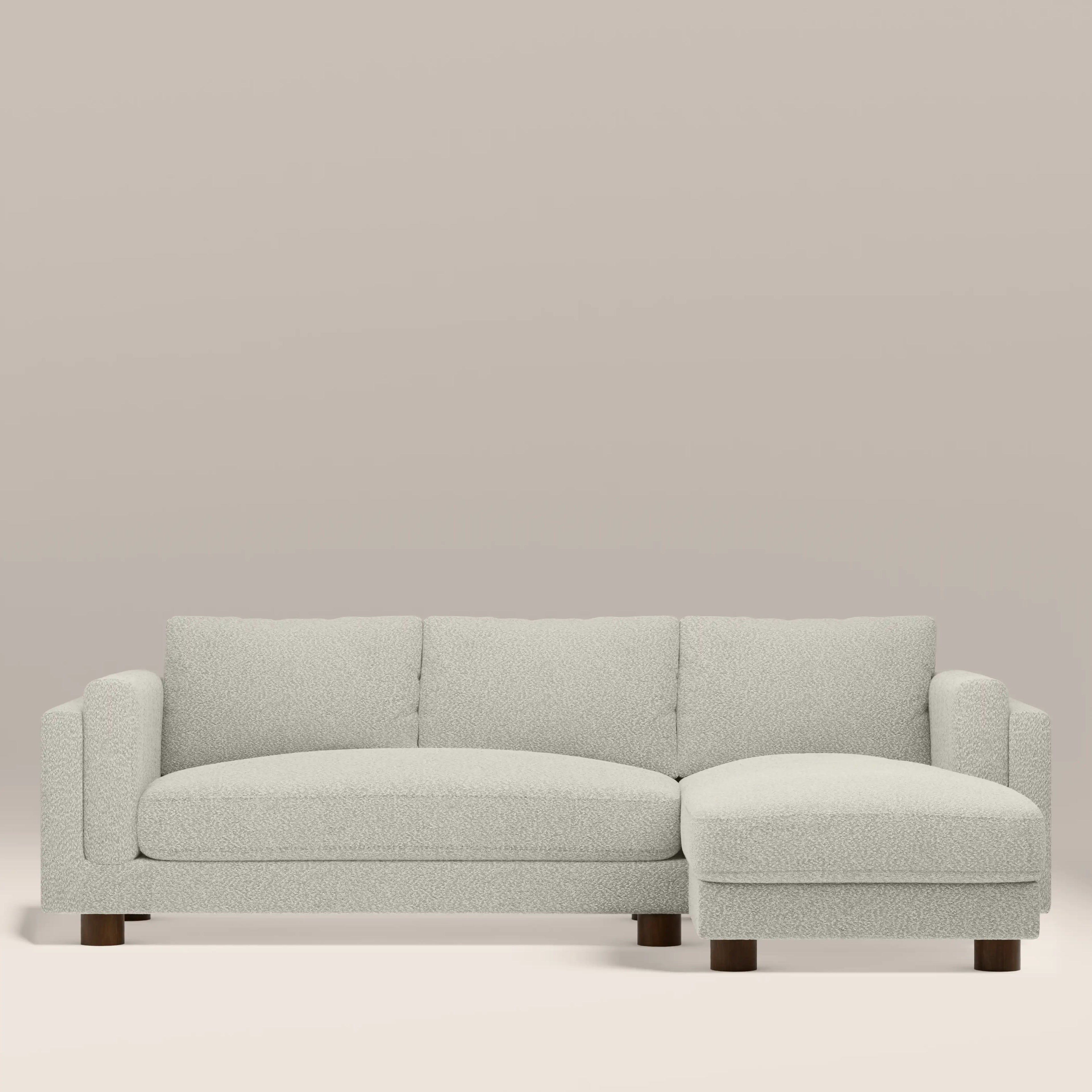 Halton Right Hand Chaise Sofa | Speckled Stone Sustainable Boucle