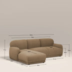 Cloud Left Hand Chaise Sofa | Speckled Cappuccino Boucle