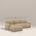 Cloud Left Hand Chaise Sofa | Speckled Latte Boucle