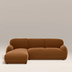 Cloud Left Hand Chaise Sofa | Caramel Brown Sustainable Mohair Velvet