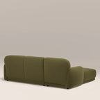 Cloud Left Hand Chaise Sofa | Moss Green Sustainable Mohair Velvet