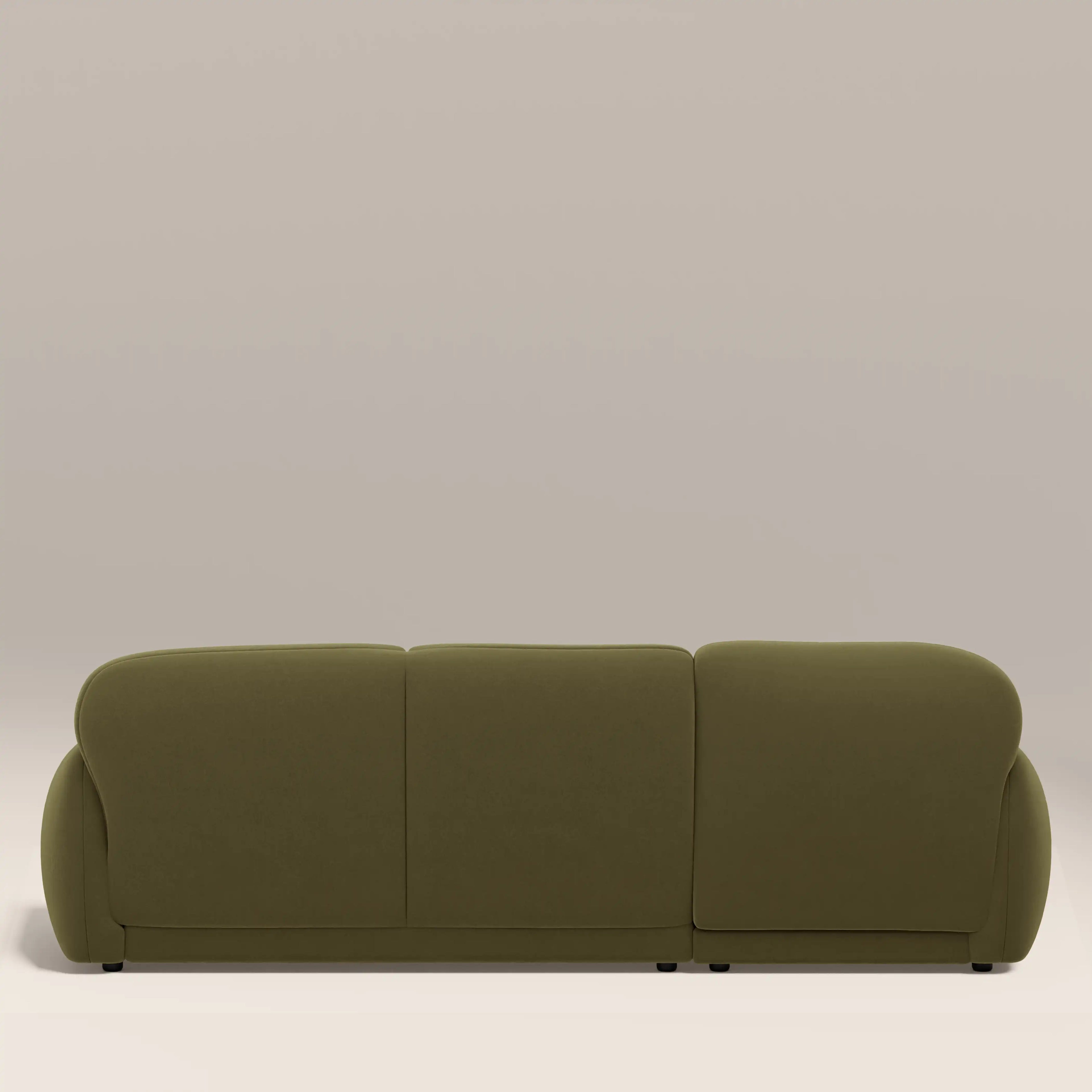 Cloud Left Hand Chaise Sofa | Moss Green Sustainable Mohair Velvet