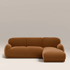 Cloud Right Hand Chaise Sofa | Caramel Brown Sustainable Mohair Velvet