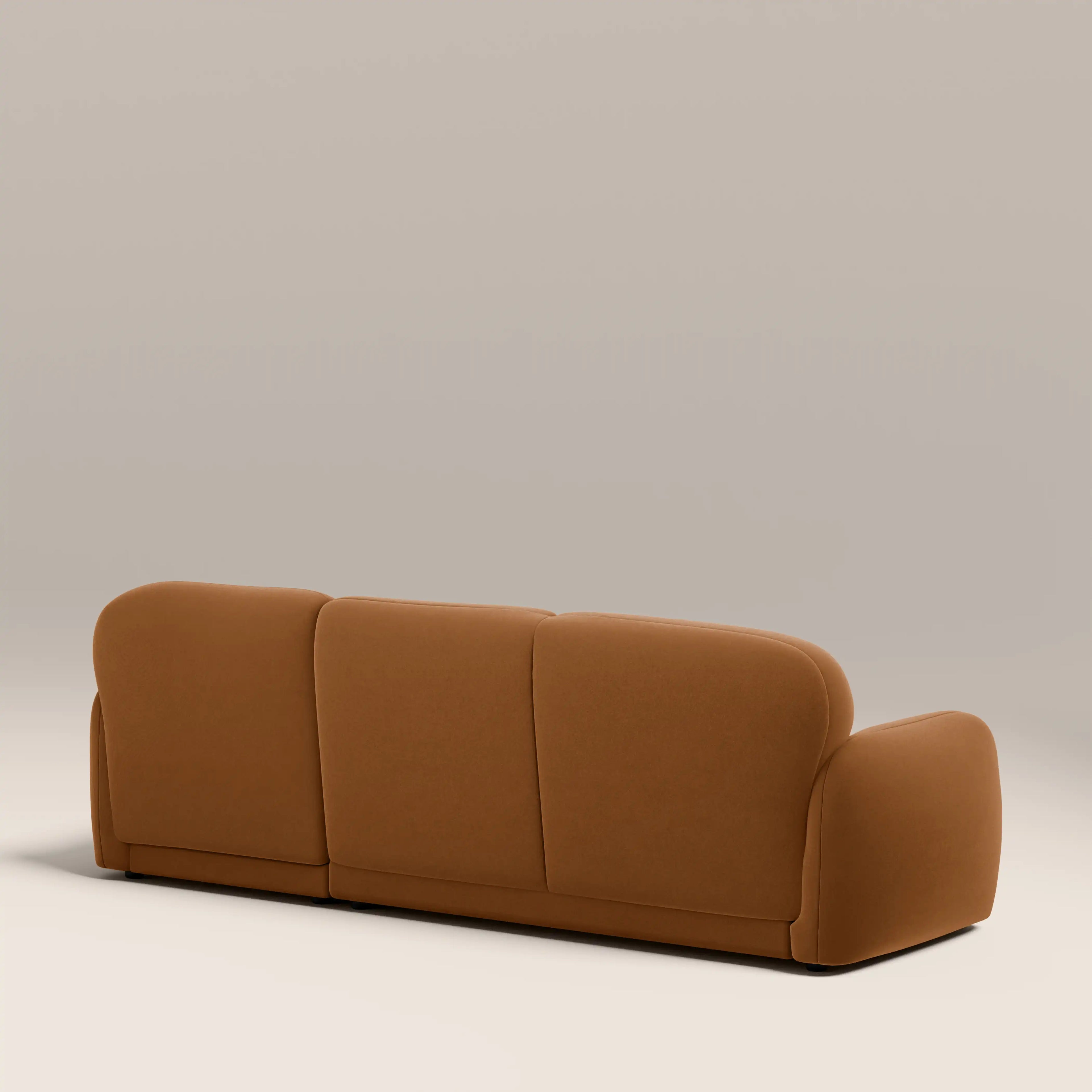 Cloud Right Hand Chaise Sofa | Caramel Brown Sustainable Mohair Velvet