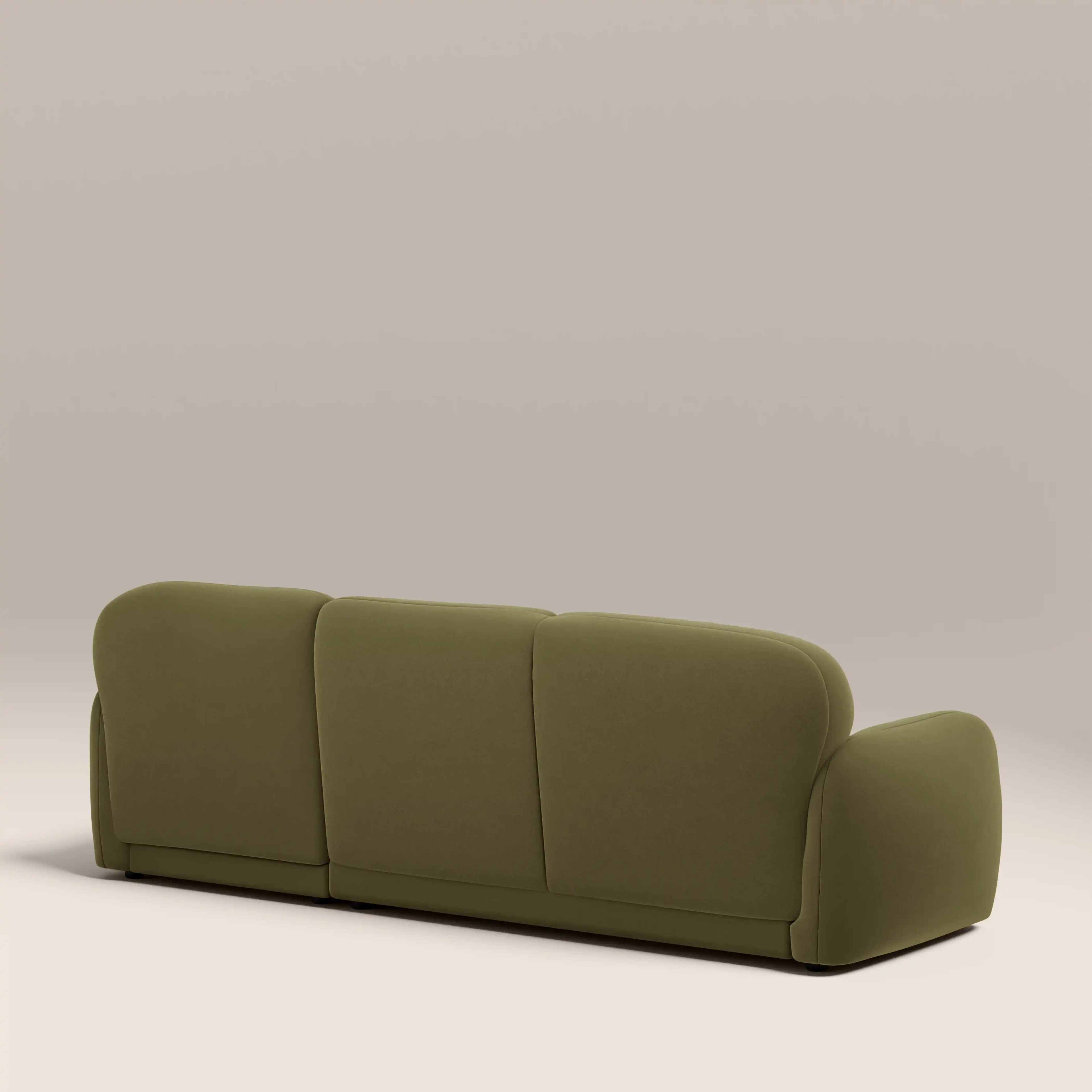 Cloud Right Hand Chaise Sofa | Moss Green Sustainable Mohair Velvet