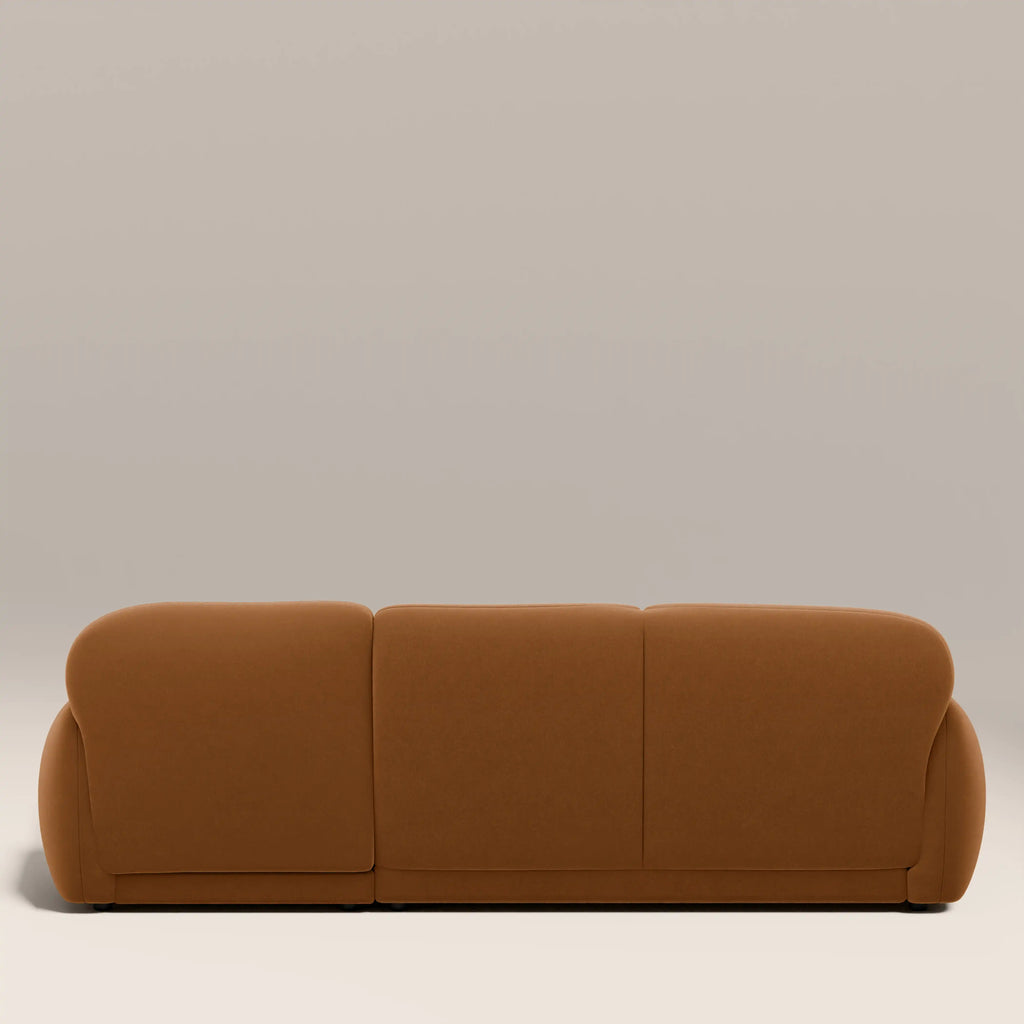 Cloud Right Hand Chaise Sofa | Caramel Brown Sustainable Mohair Velvet