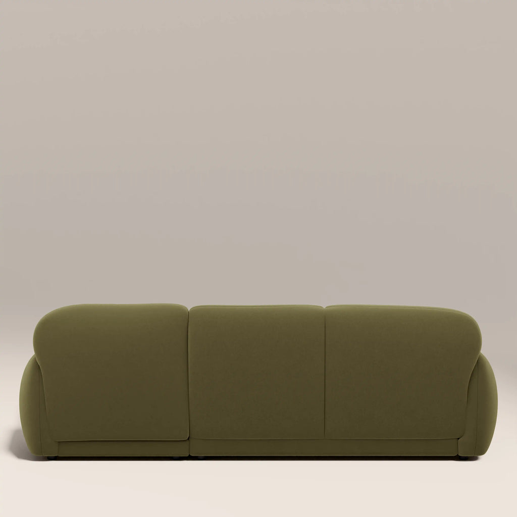 Cloud Right Hand Chaise Sofa | Moss Green Sustainable Mohair Velvet