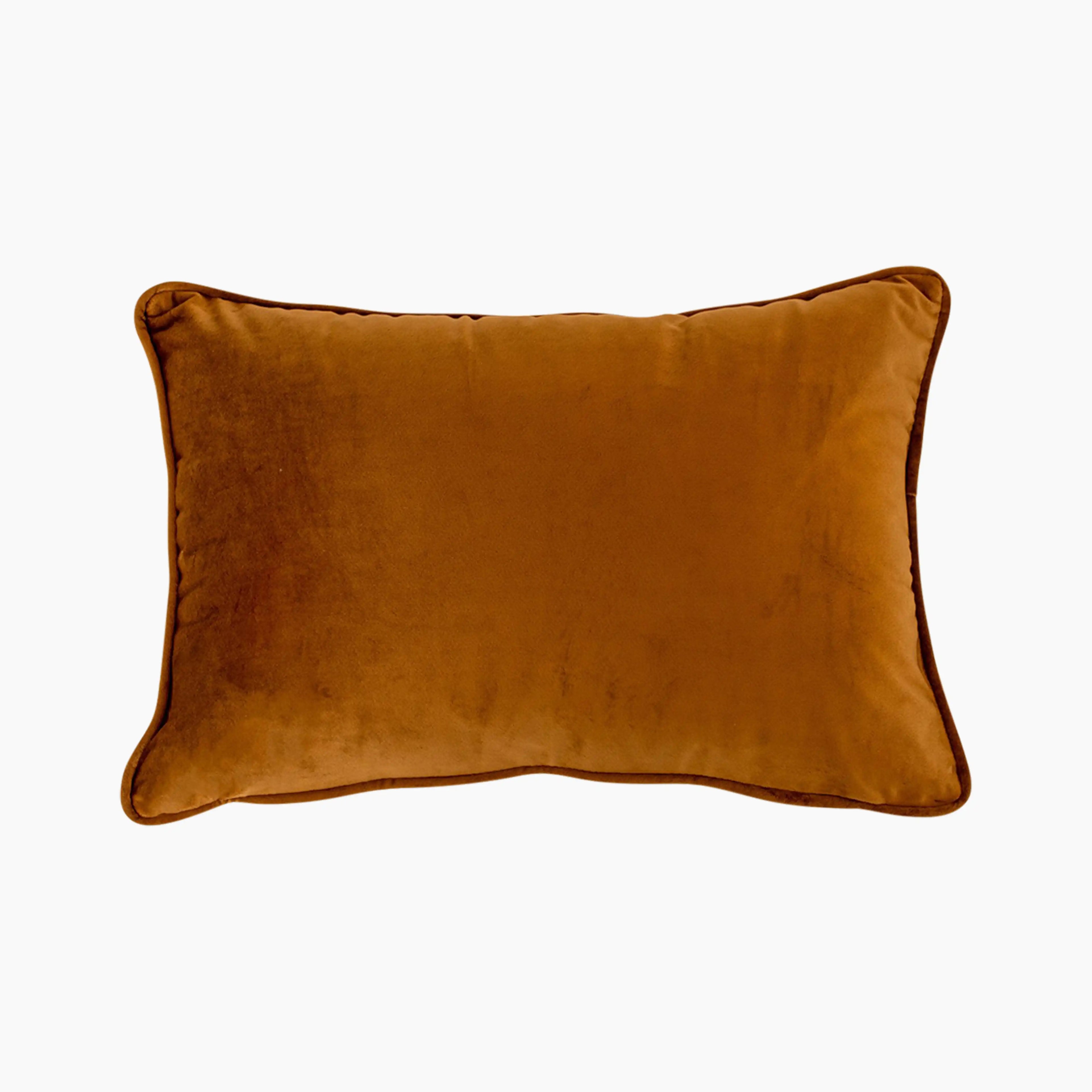 Delaney Rectangle Velvet Cushion | Tan