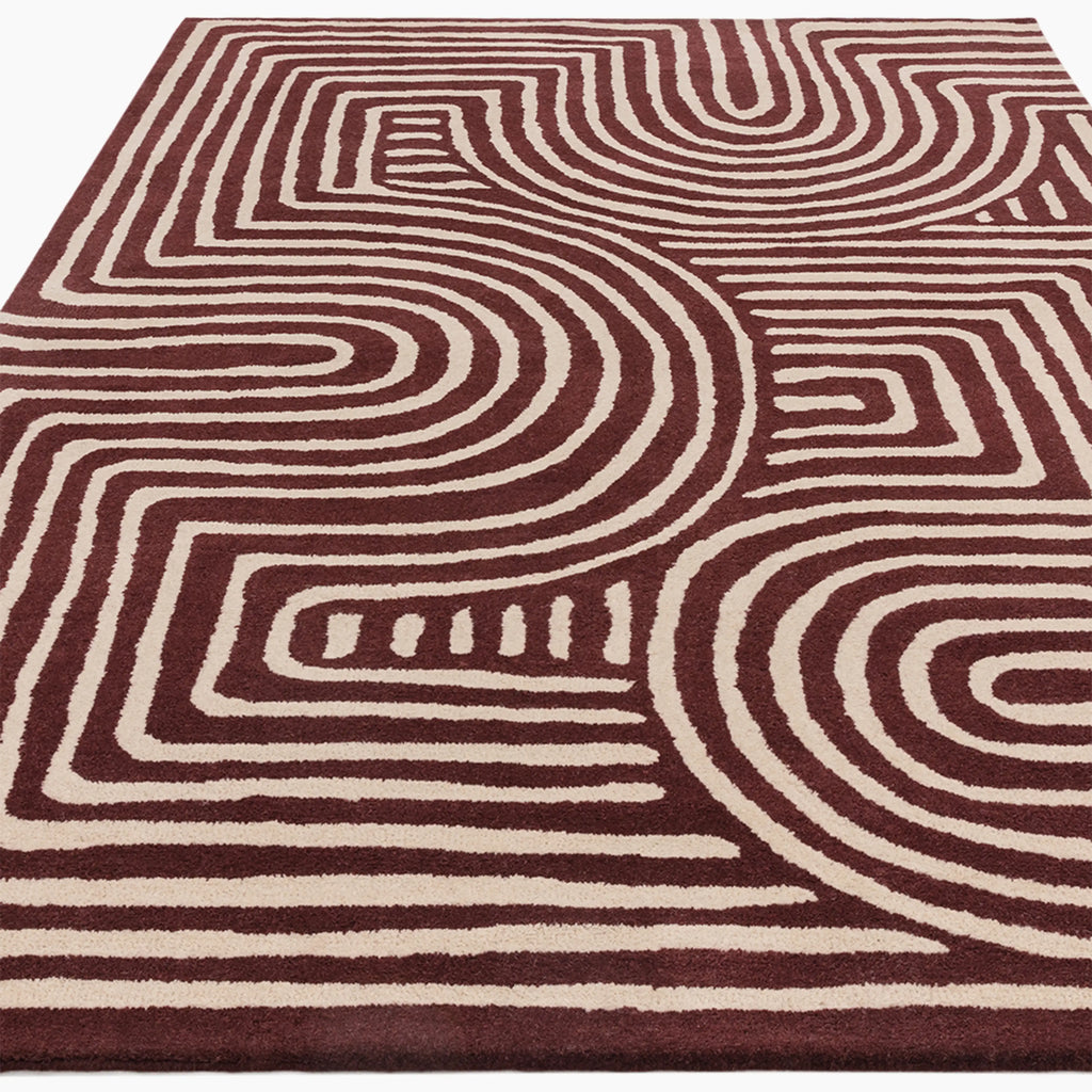 Bauhaus Hand Tufted Rug | Plum