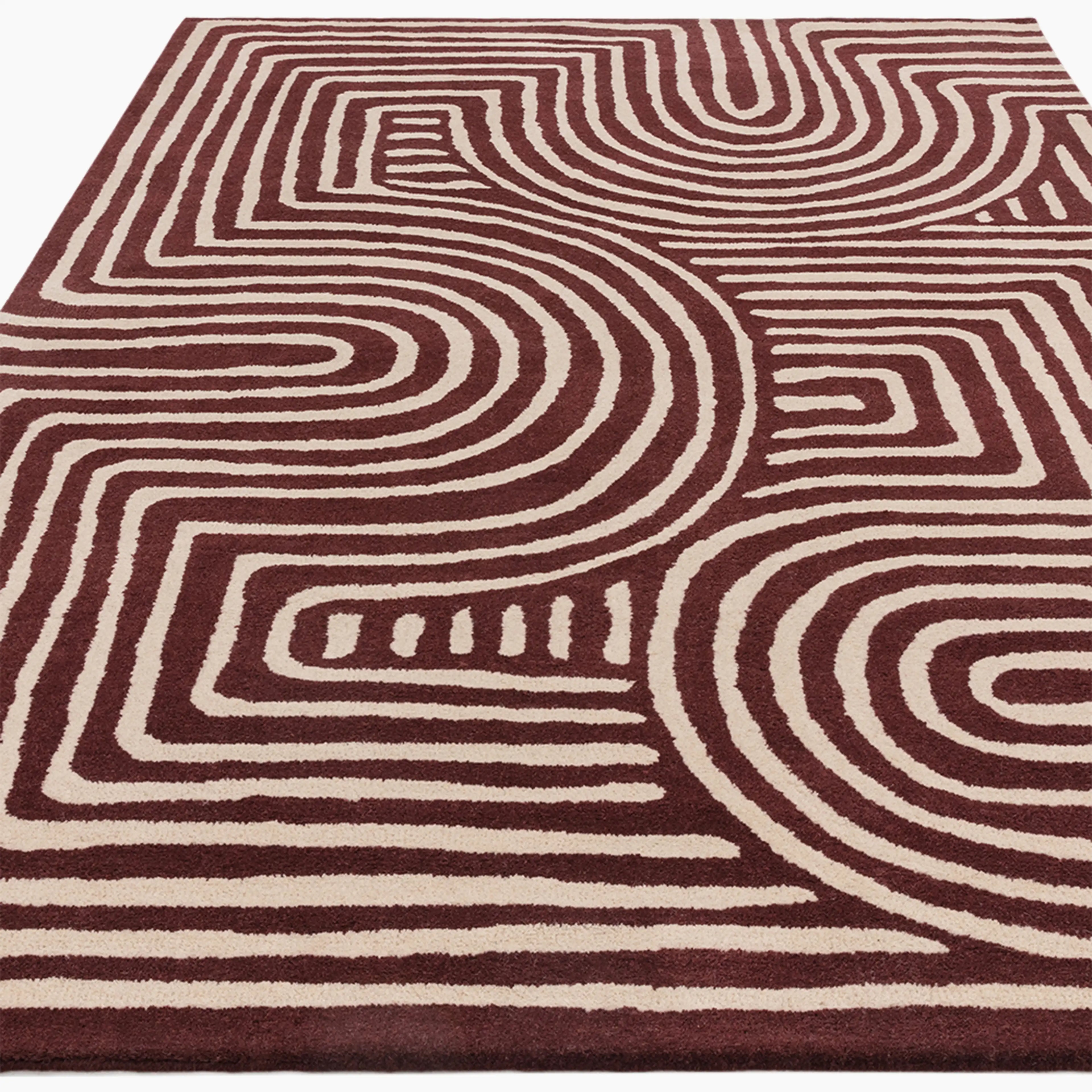 Bauhaus Hand Tufted Rug | Plum