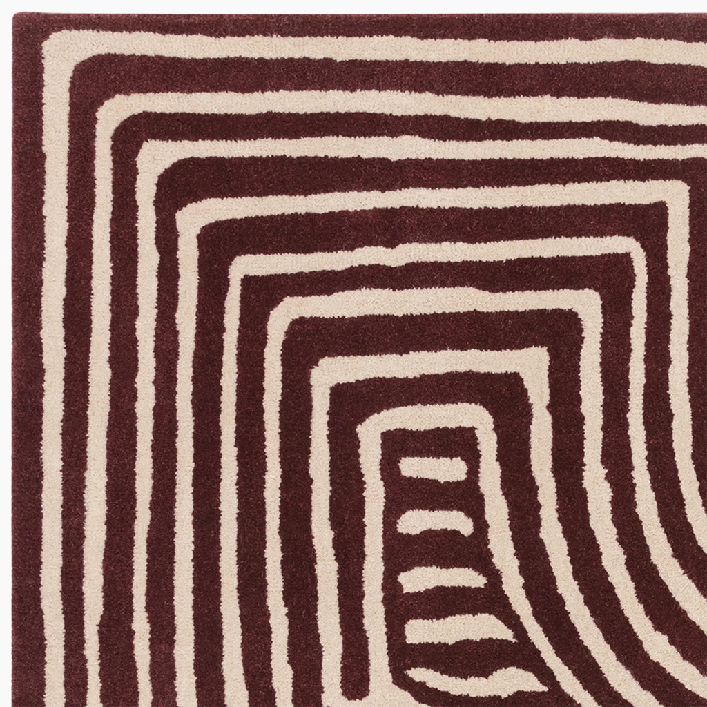 Bauhaus Hand Tufted Rug | Plum