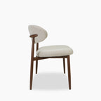 Halston 3 Seater Dining Bench | Speckled Stone Sustainable Boucle & Walnut