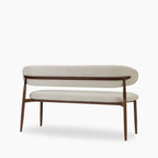 Halston 3 Seater Dining Bench | Speckled Stone Sustainable Boucle & Walnut