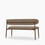 Halston 3 Seater Dining Bench | Truffle Brown Sustainable Mohair Velvet & Walnut