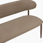 Halston 3 Seater Dining Bench | Truffle Brown Sustainable Mohair Velvet & Walnut