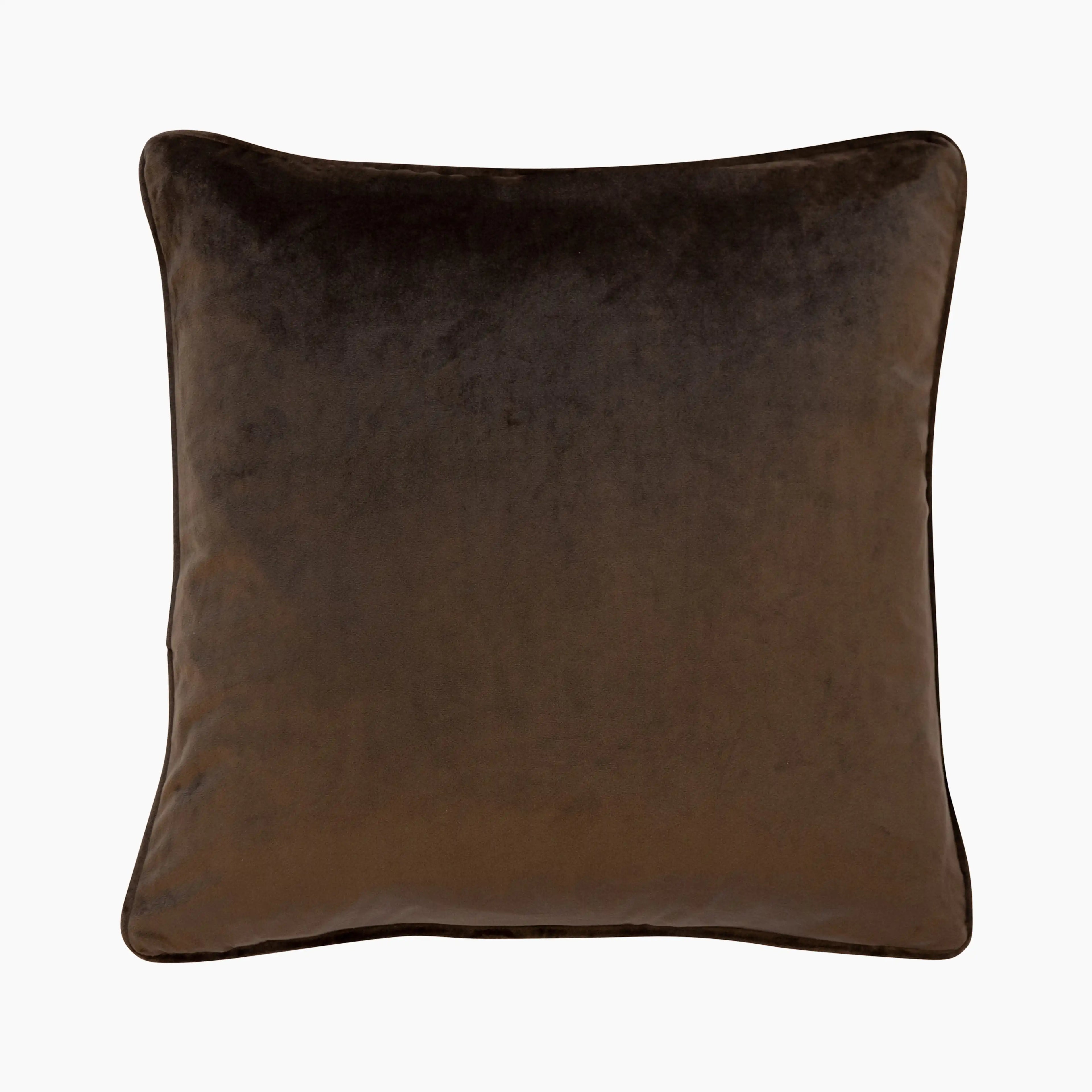 Delaney Square Velvet Cushion | Chocolate Brown