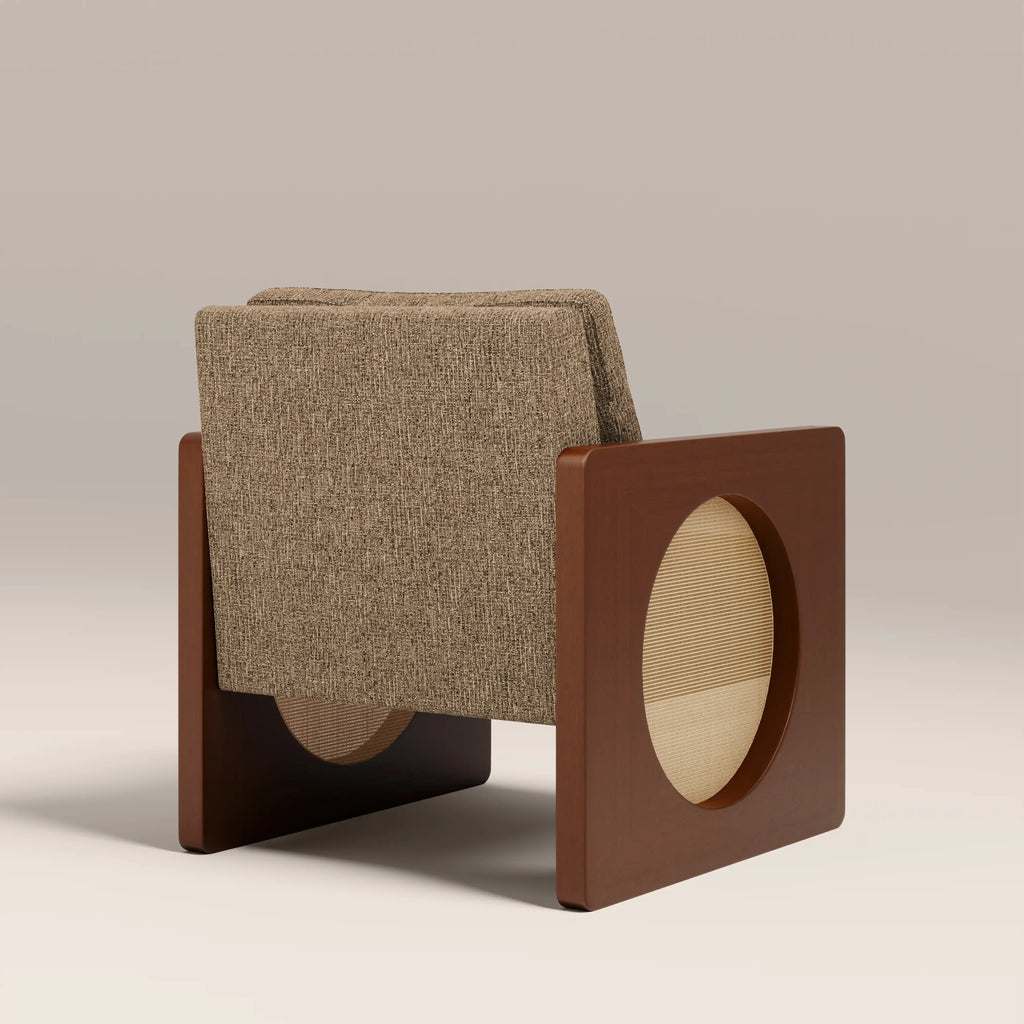 Greta Accent Chair | Speckled Cappuccino Boucle & Walnut