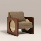 Greta Accent Chair | Speckled Cappuccino Boucle & Walnut