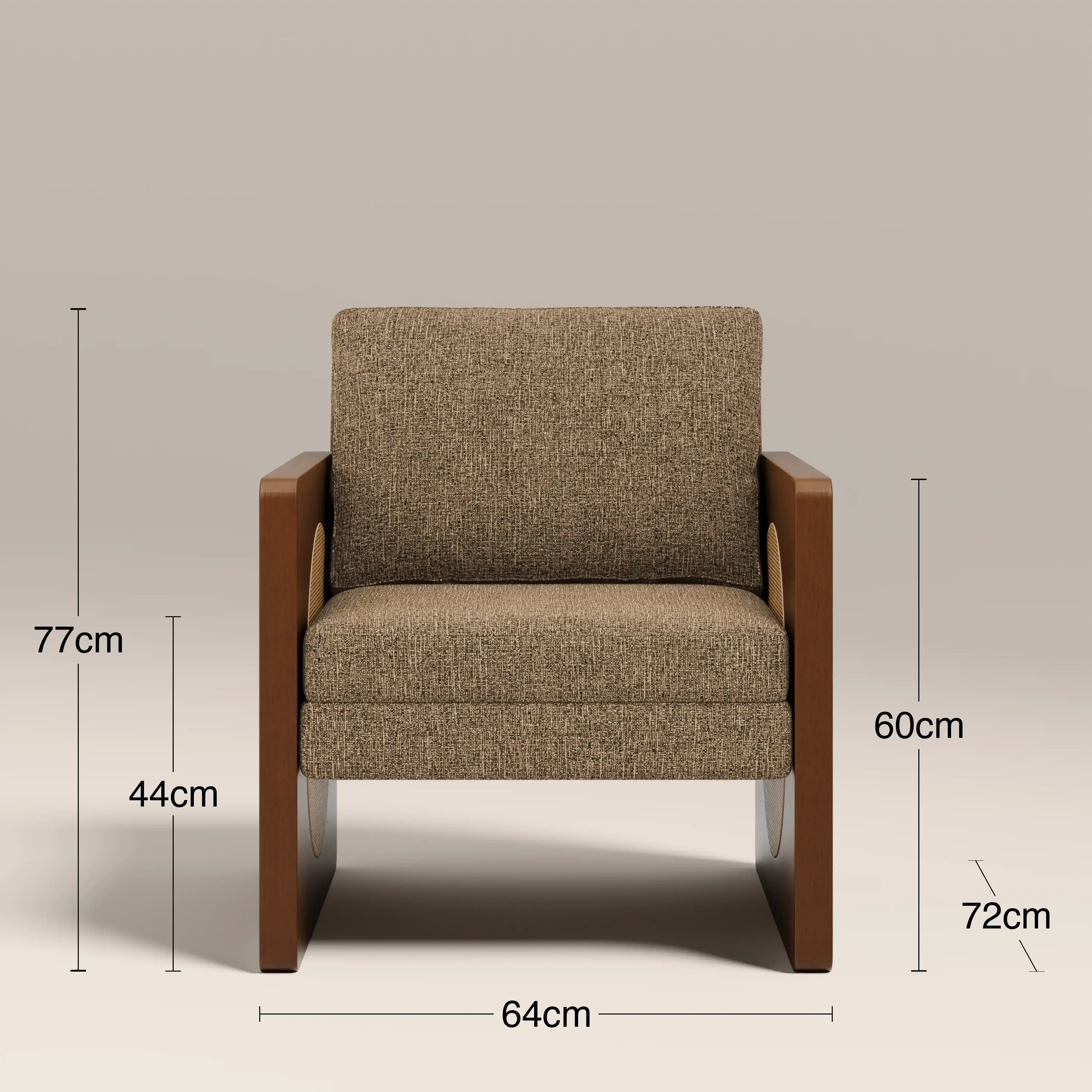 Greta Accent Chair | Speckled Cappuccino Boucle & Walnut