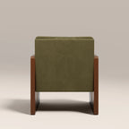 Greta Accent Chair | Moss Green Sustainable Mohair Velvet & Walnut