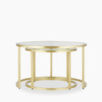 Madison Set of 2 Round Nesting Coffee Tables | Brass